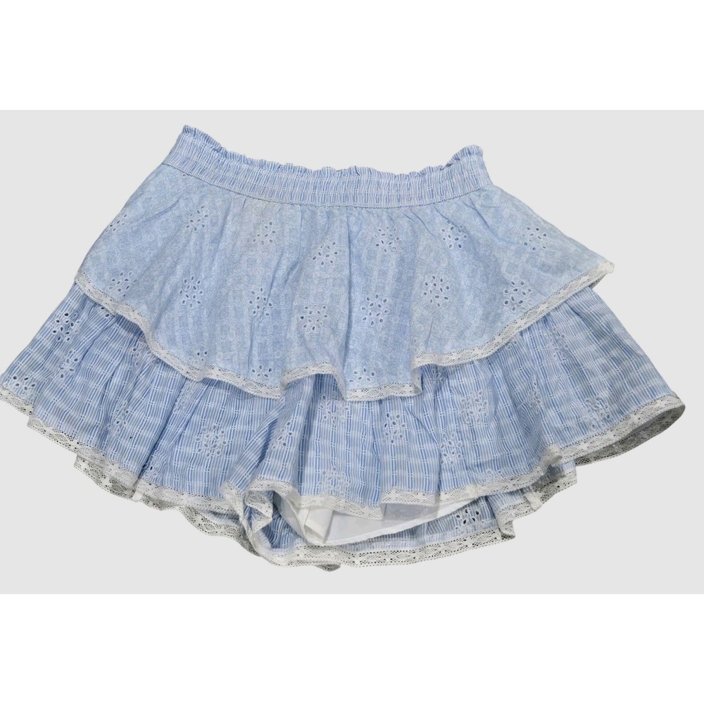 American Eagle Light Blue Eyelet‎ Athletic Skort M Lined Elastic Waist Tennis